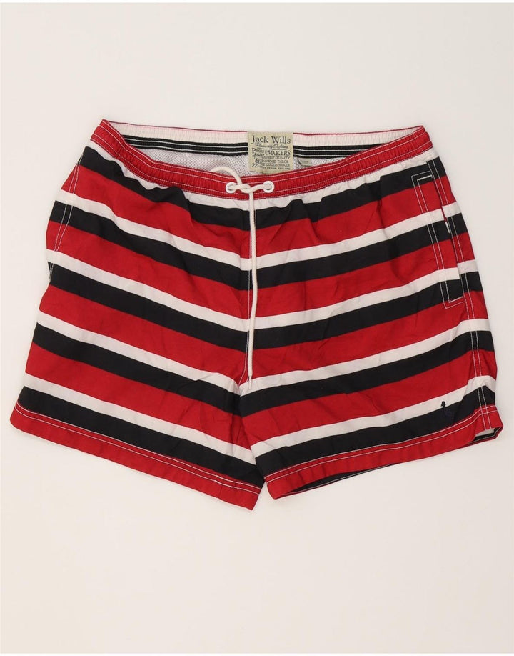 JACK WILLS Herren-Badeshorts, groß, rot gestreift, Polyester