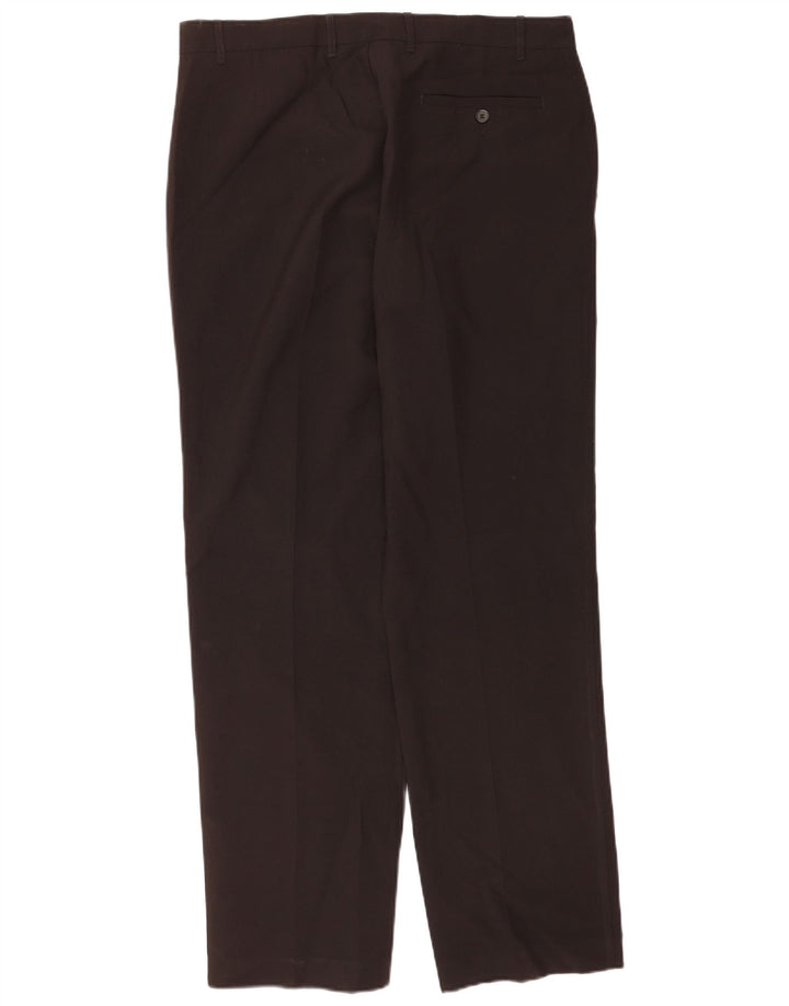 Marks & Spencer Herren maßgeschneiderte gerade Chinohose W36 L33 Schwarz