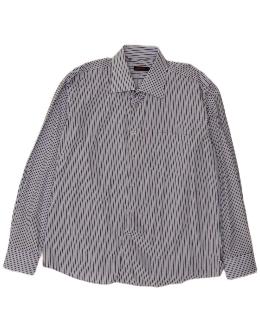 Pierre Cardin Herrenhemd XL, blaue Nadelstreifen-Baumwolle