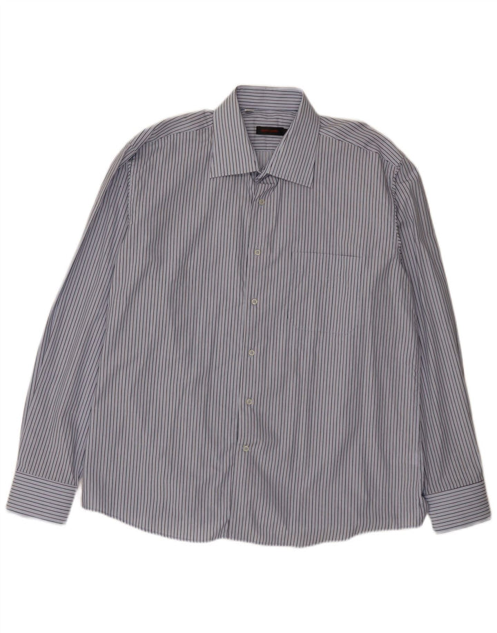 Pierre Cardin Herrenhemd XL, blaue Nadelstreifen-Baumwolle