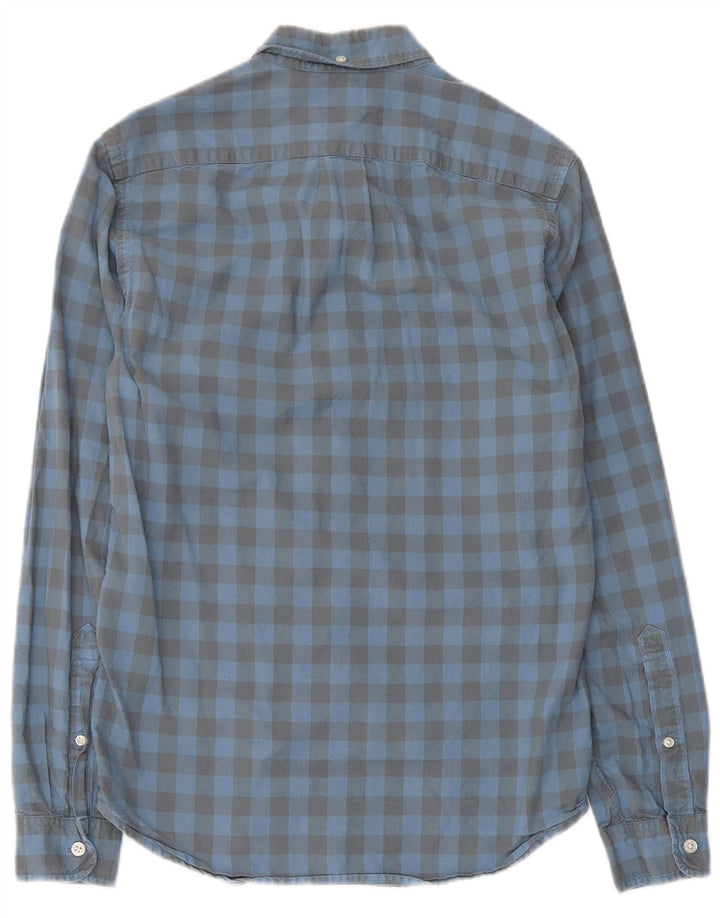 J. Crew Slim Flanellhemd für Herren, XS, Baumwolle, blau, Gingham-Karomuster