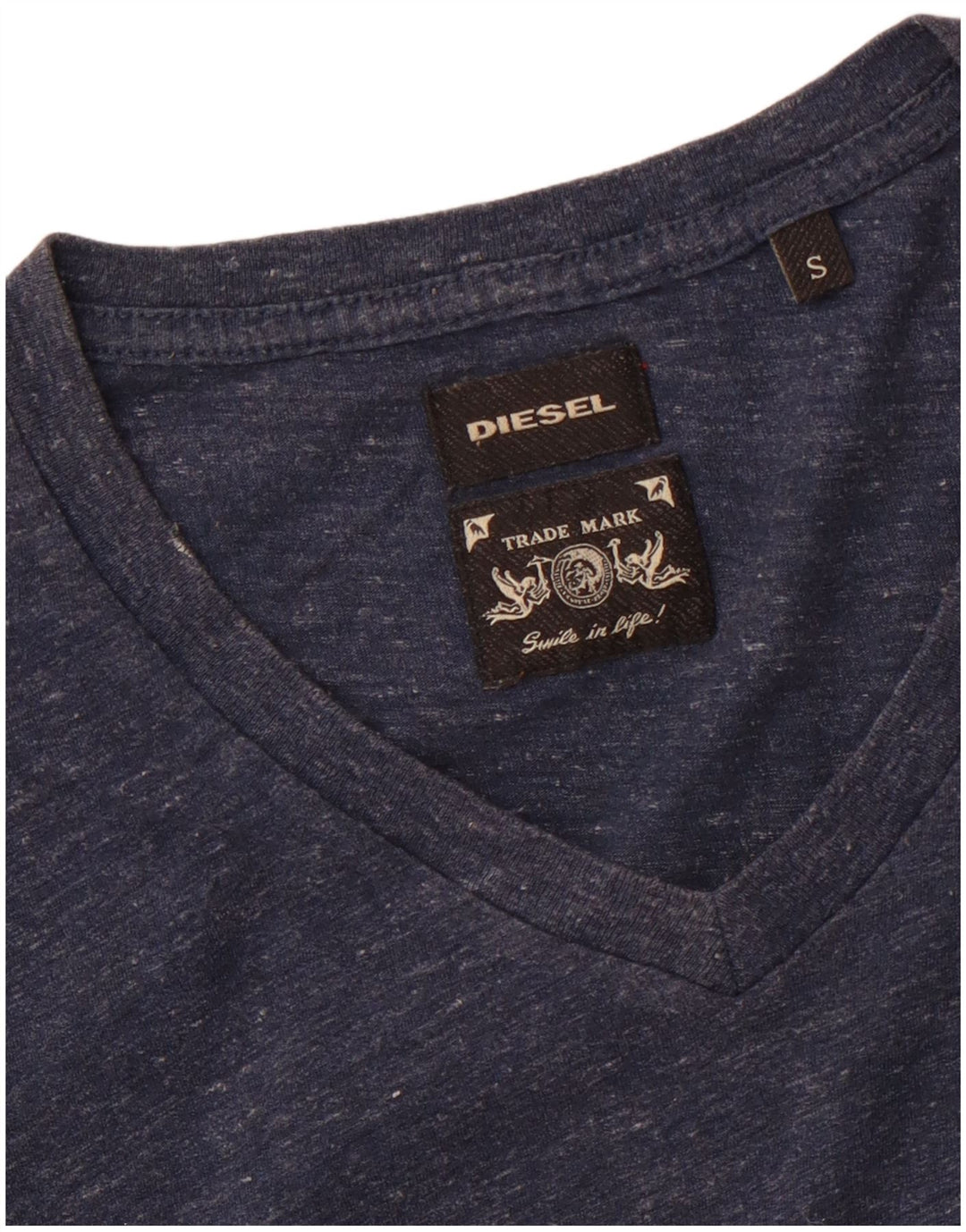 DIESEL Herren T-Shirt Top Small Marineblau meliert