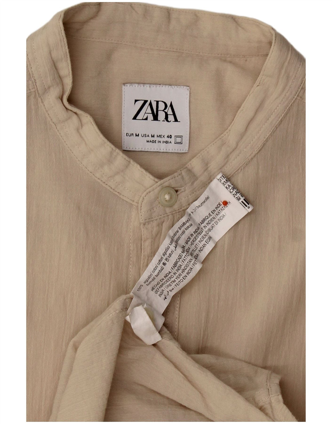 ZARA Herrenhemd Mittelbeige Baumwolle