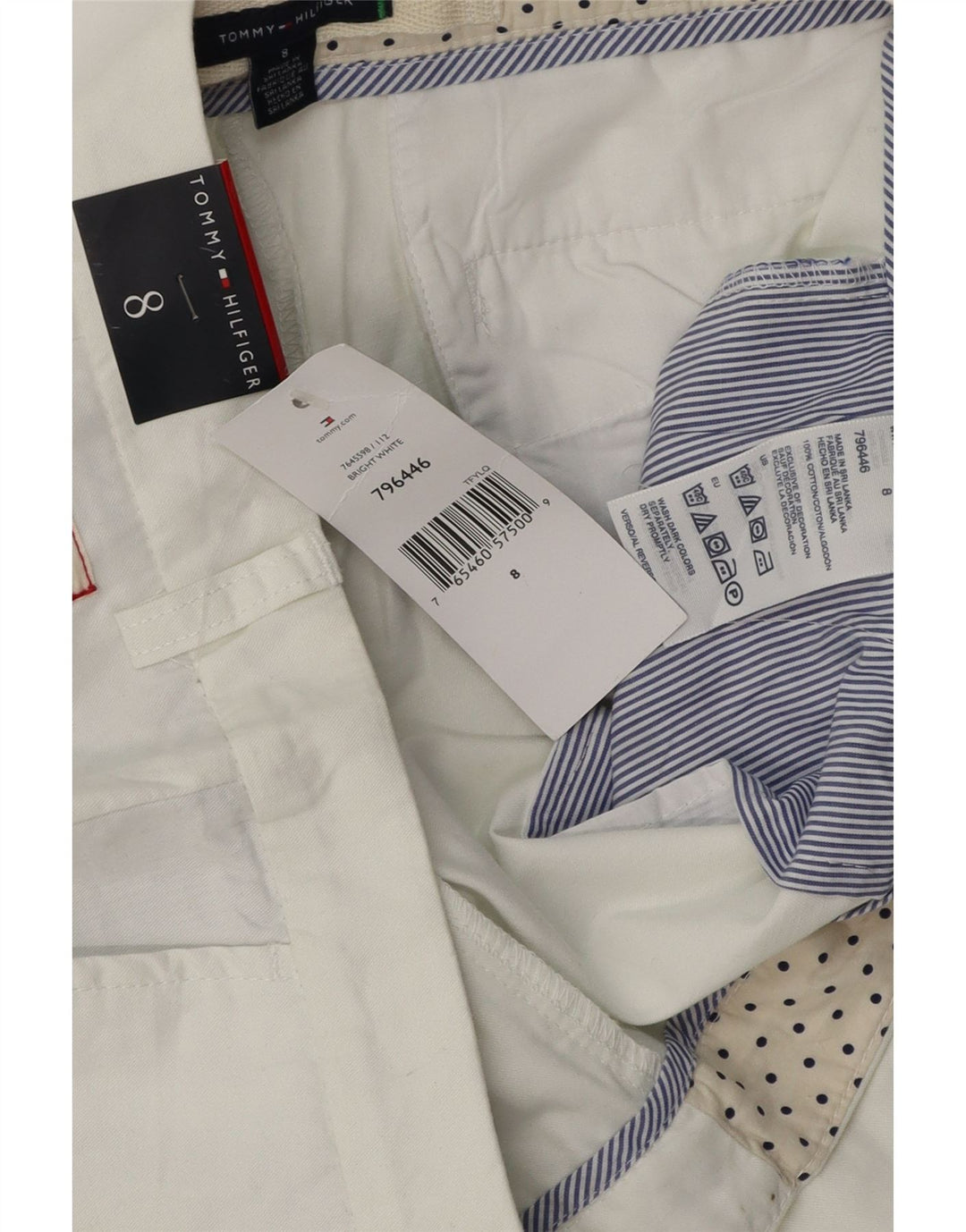 Tommy Hilfiger Damen Chino-Shorts US 8 Medium W32 Weiße Baumwolle