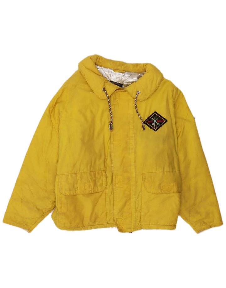 Anzi Besson Damen Übergroße wattierte Jacke UK 10 Small Gelb Baumwolle