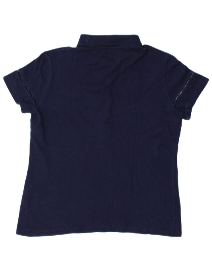 Lacoste Damen Poloshirt Größe 46 XL Marineblaue Baumwolle