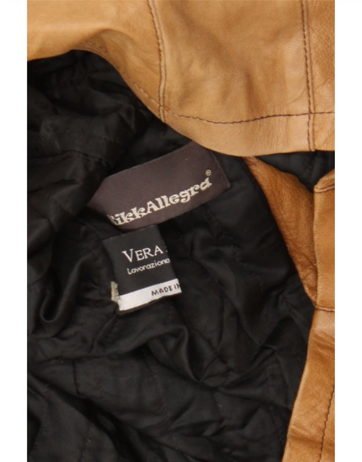 Vintage Damen Lederjacke IT 50 XL Beige Leder