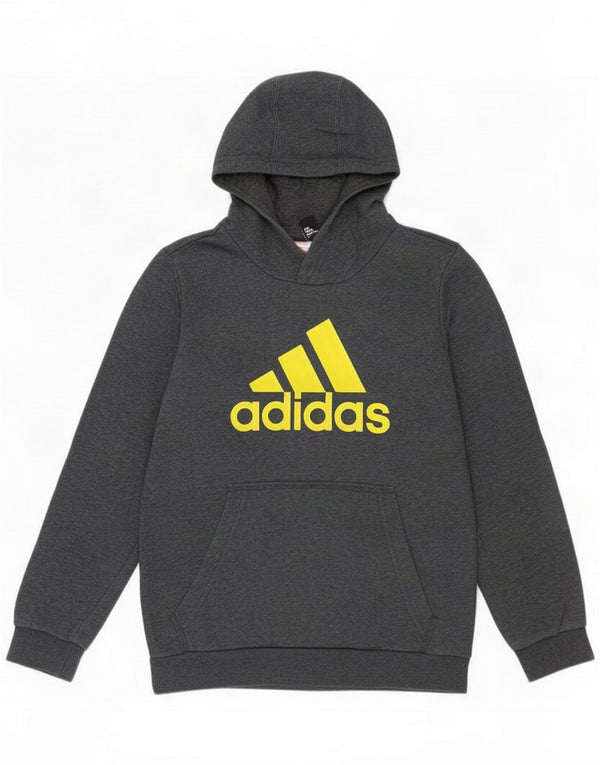 Adidas Kapuzenpullover mit Grafik für Jungen, 11–12 Jahre, graue Baumwolle