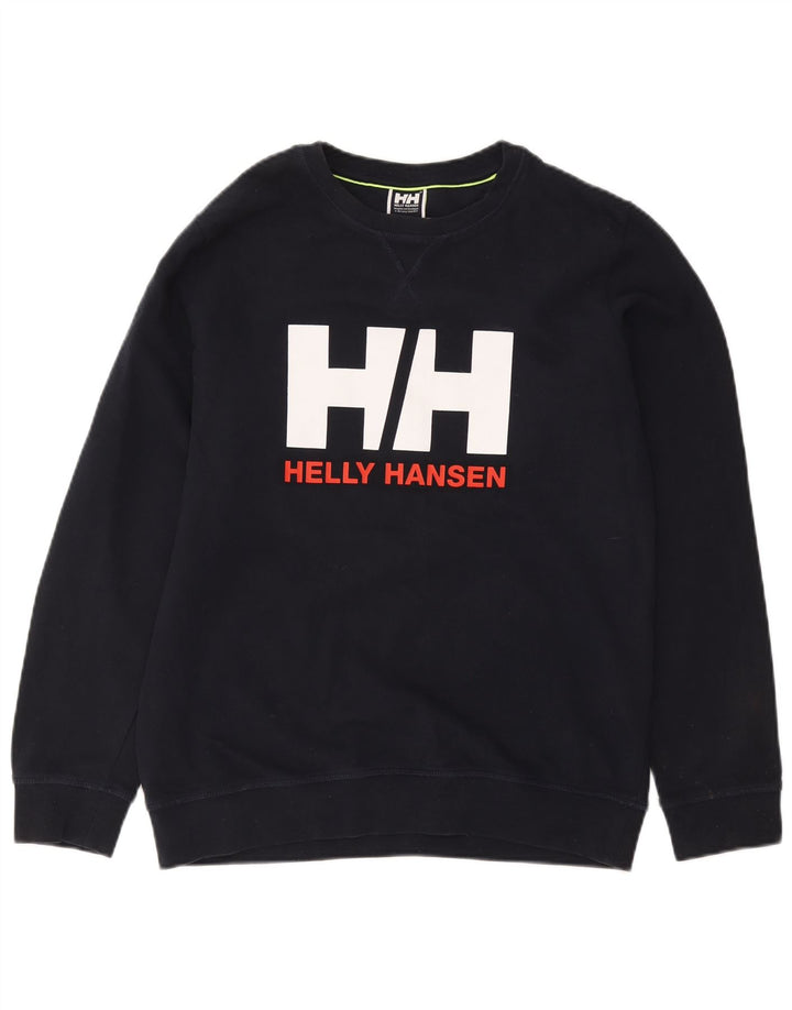 HELLY HANSEN Herren Grafik-Sweatshirt-Pullover XL aus marineblauer Baumwolle