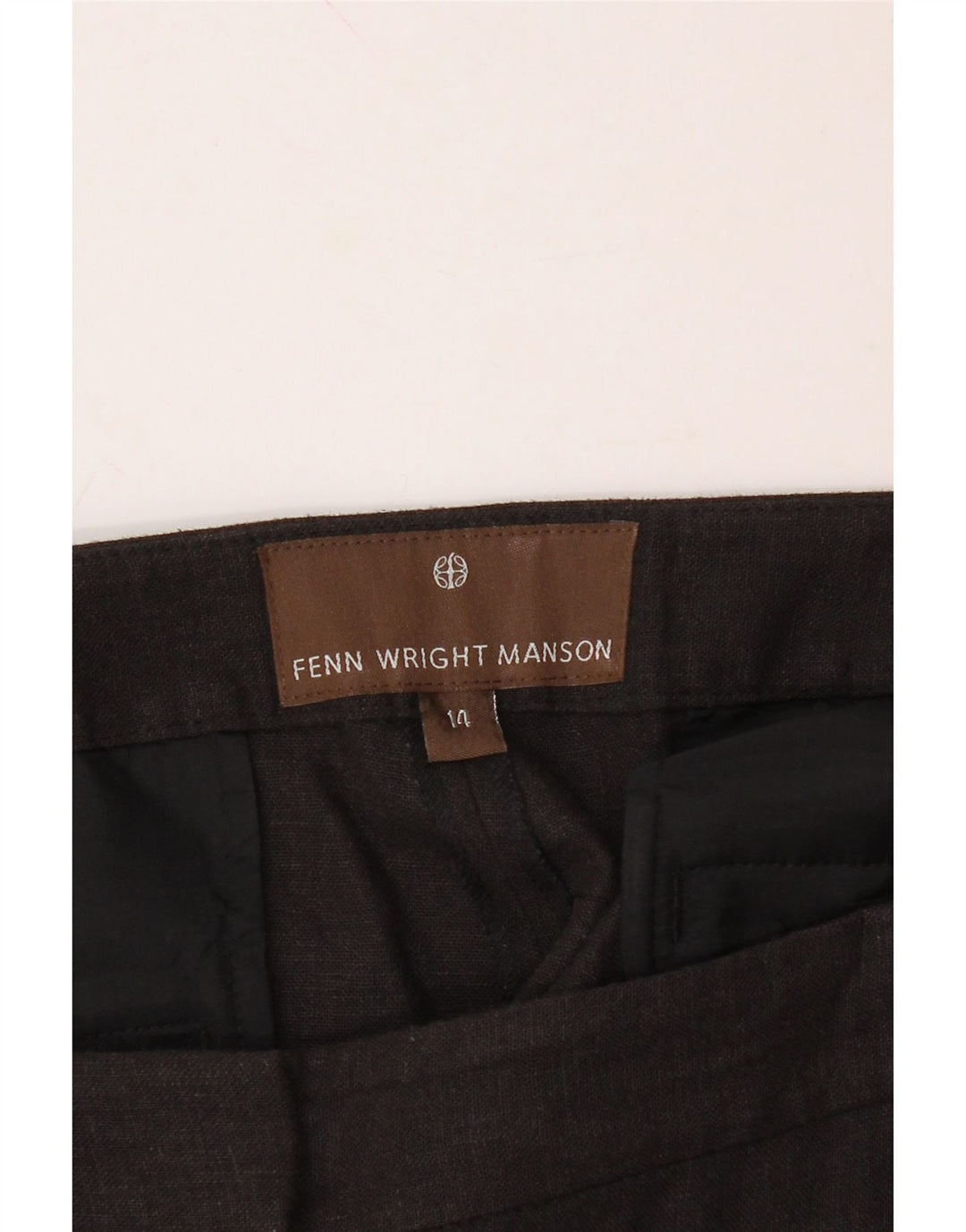 FENN WRIGHT MANSON Womens Crop Suit Trousers UK 14 Large W32 L25  Black Vintage Fenn Wright Manson and Second-Hand Fenn Wright Manson from Messina Hembry 