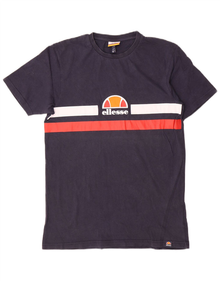 Ellesse Herren-T-Shirt mit Grafik, mittlere marineblaue Baumwolle