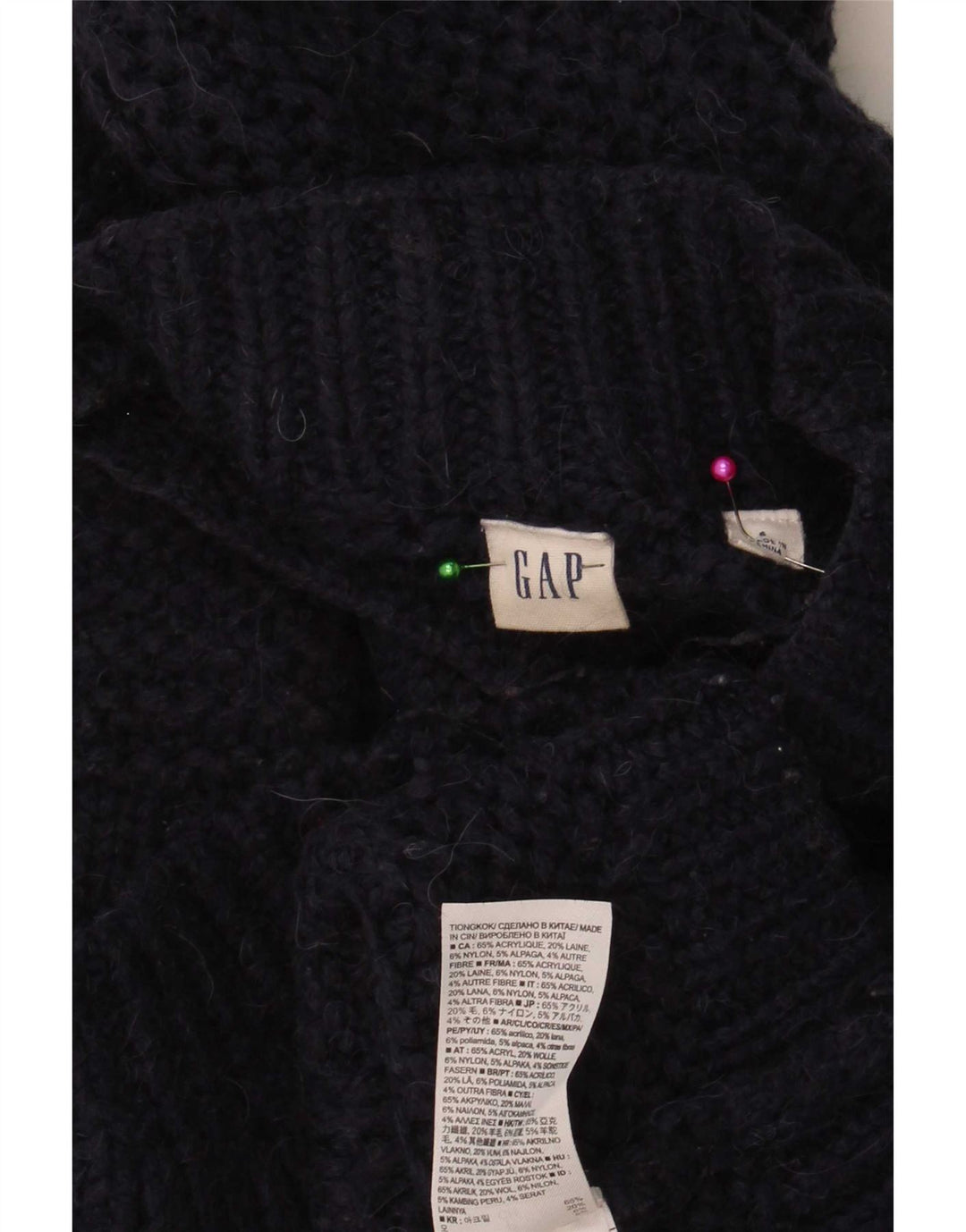 Gap Damen-Pullover mit Rollkragen, übergroß, Gr. 10, Marineblau