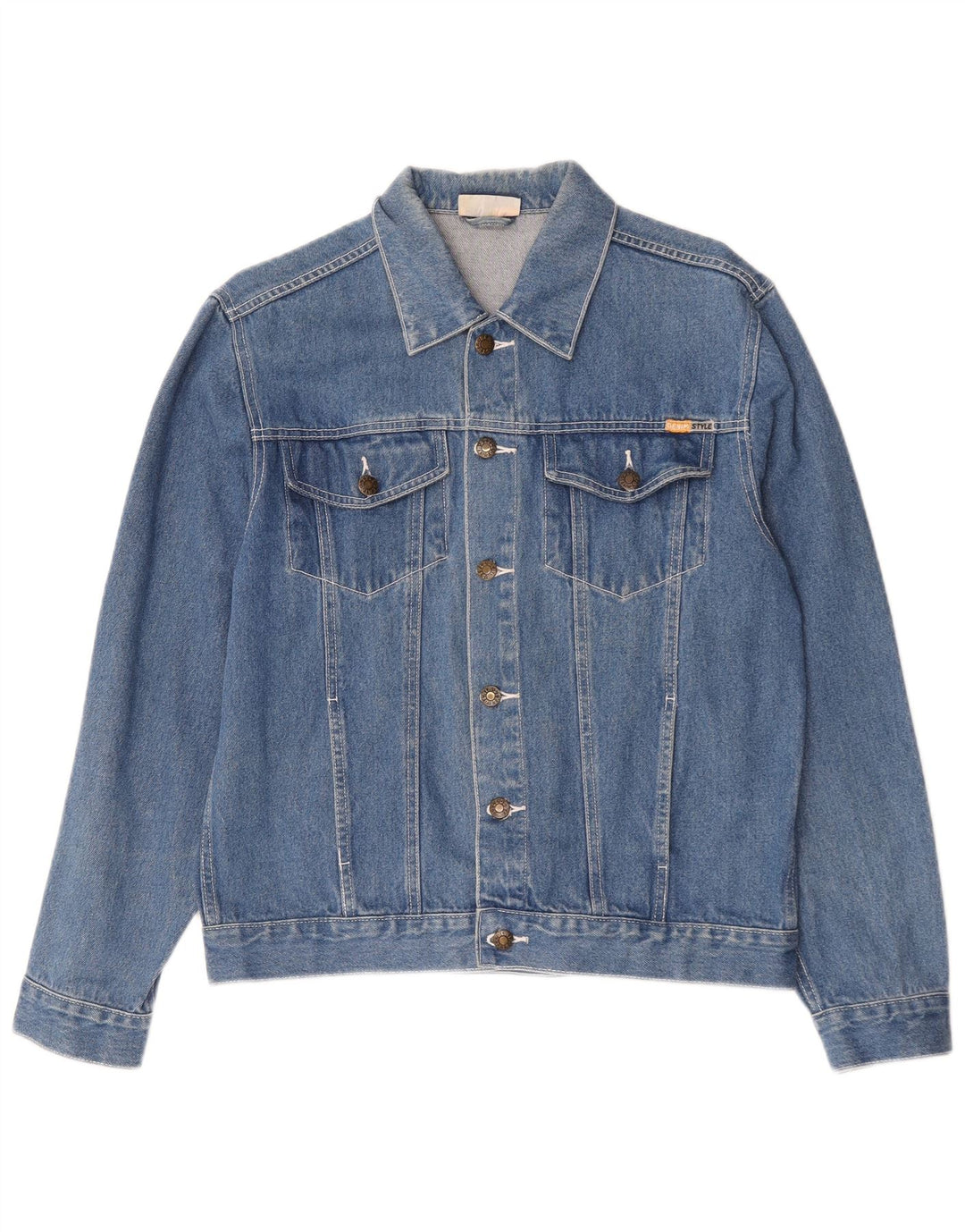 Jeansjacke für Herren im Denim-Stil, EU 50, Größe L, aus blauer Baumwolle