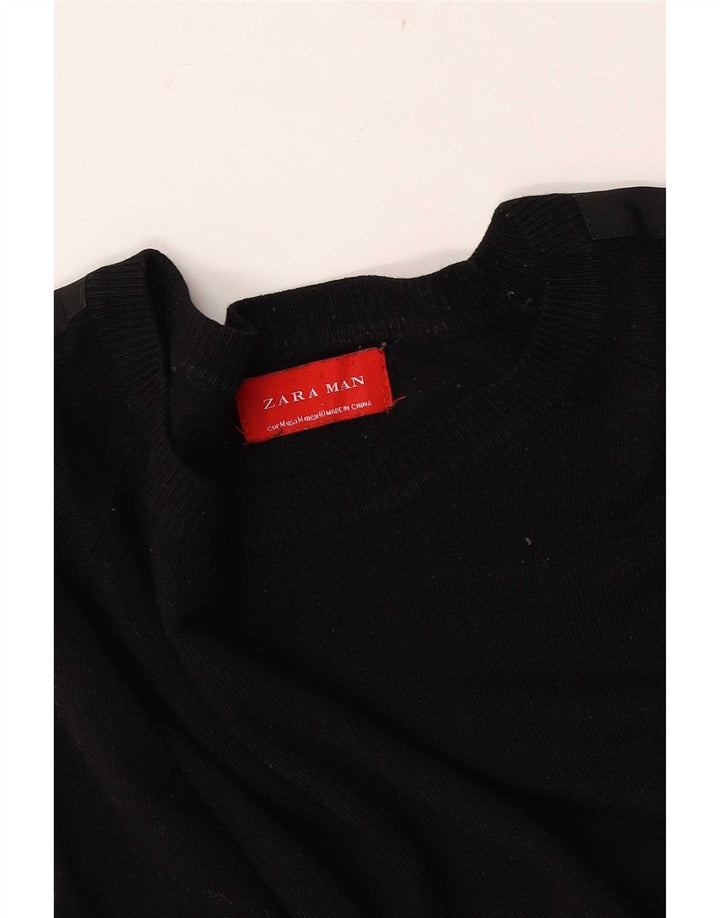 Zara Herren-Pullover mit U-Boot-Ausschnitt, Mittelschwarz