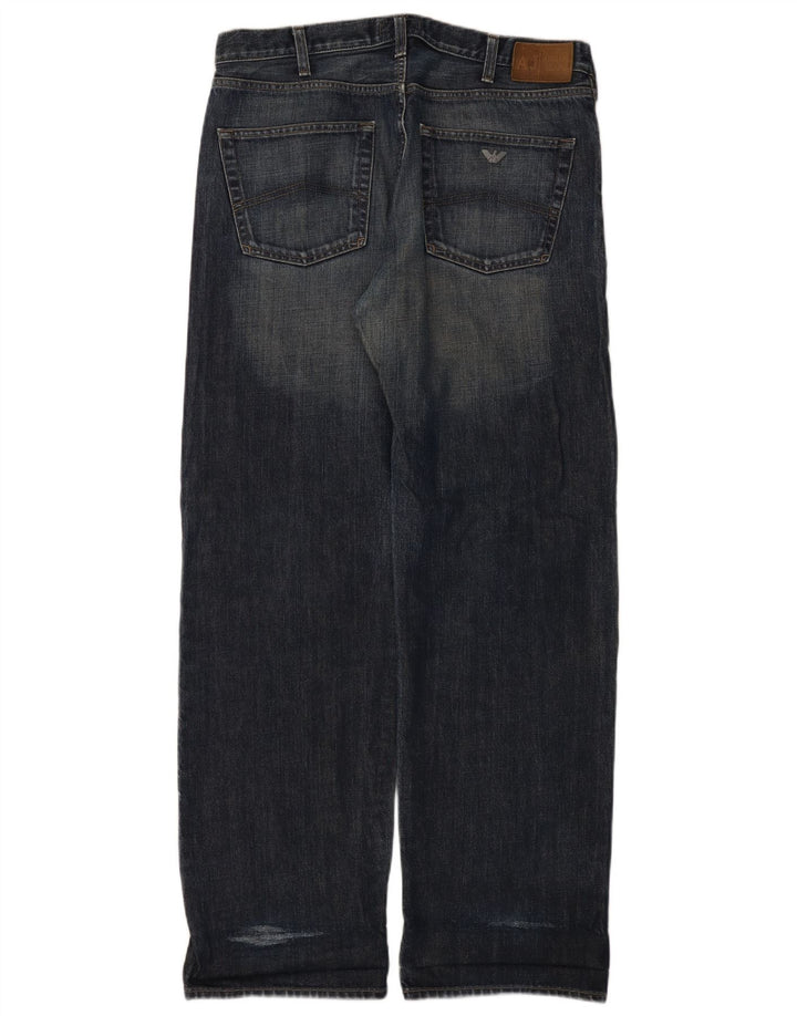 Armani Herren Straight Jeans W36 L33 Marineblau