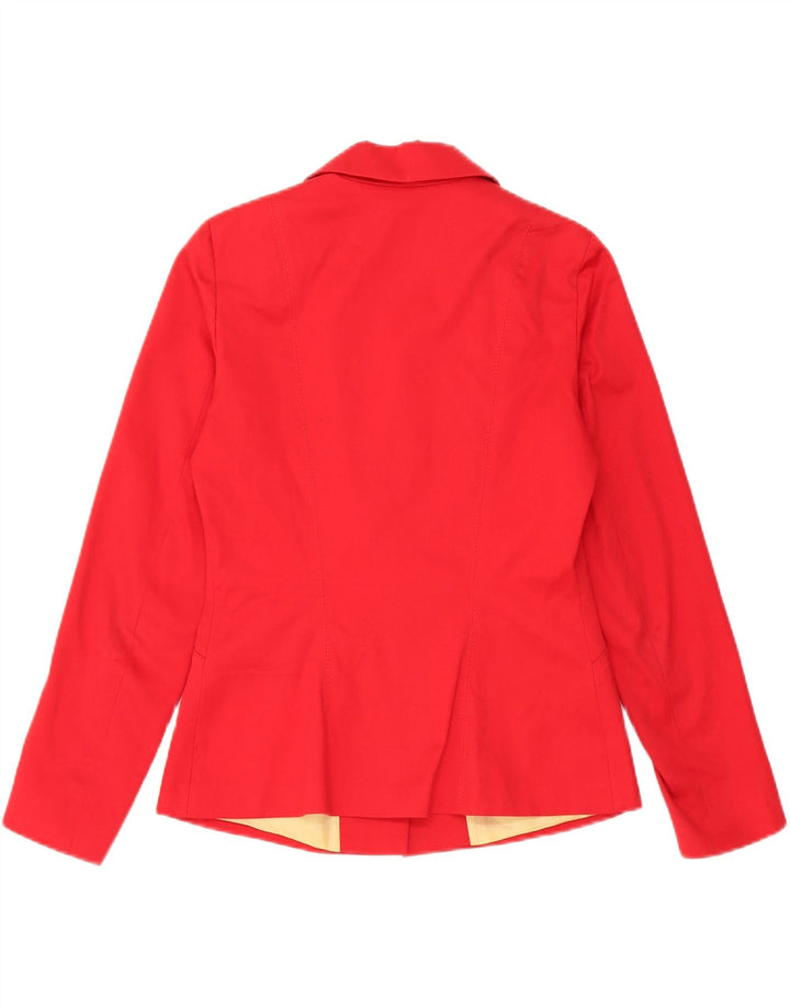 Vintage Damen 3-Knopf-Blazer-Jacke IT 44 mittelrote Baumwolle