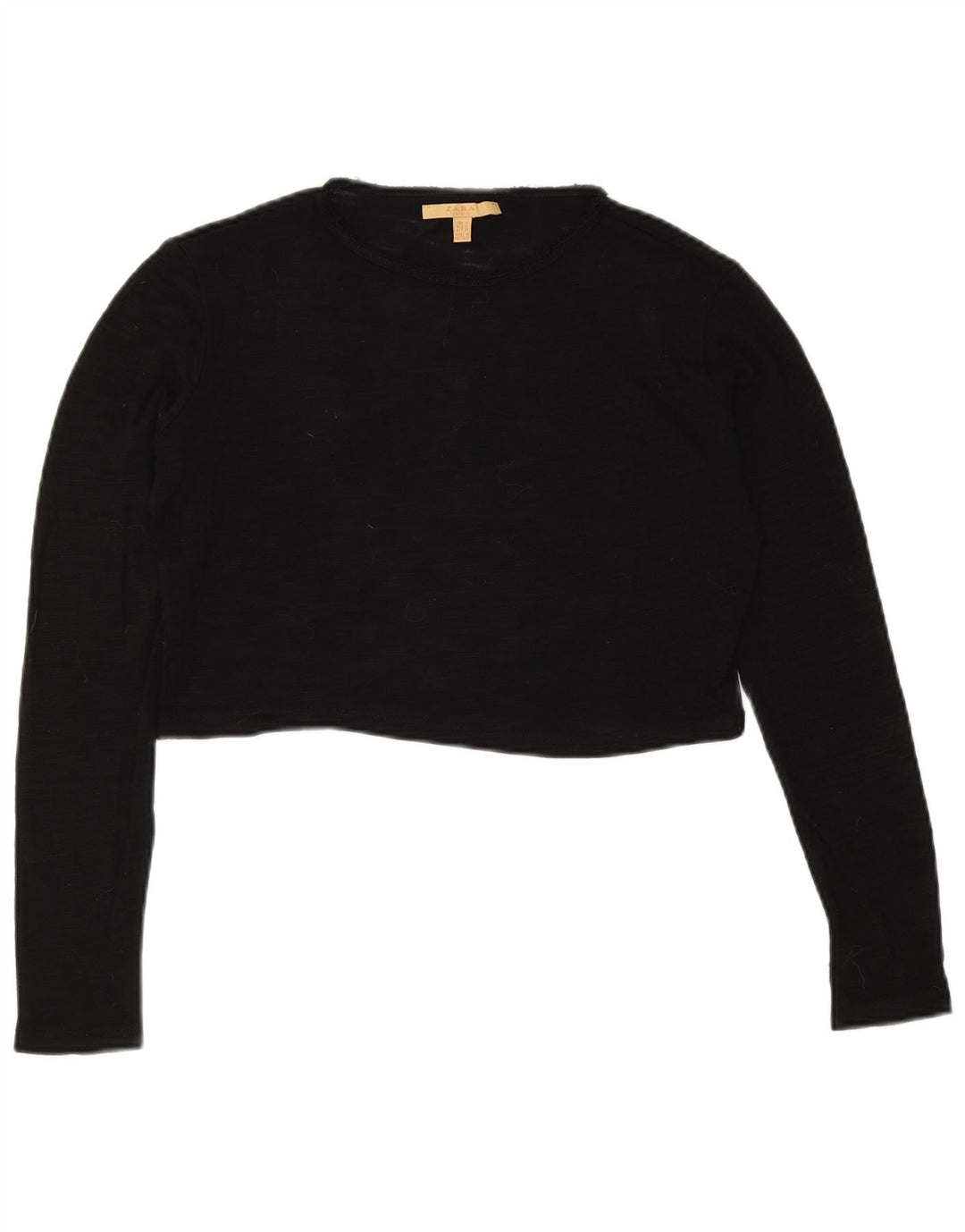 Zara Damen Trafaluc Crop Oversized Top Langarm UK 10 Small Schwarz