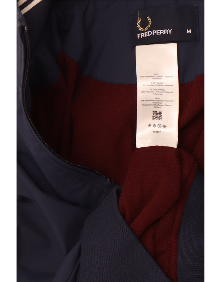 FRED PERRY Herren Bomberjacke UK 38 Medium Marineblau Polyamid