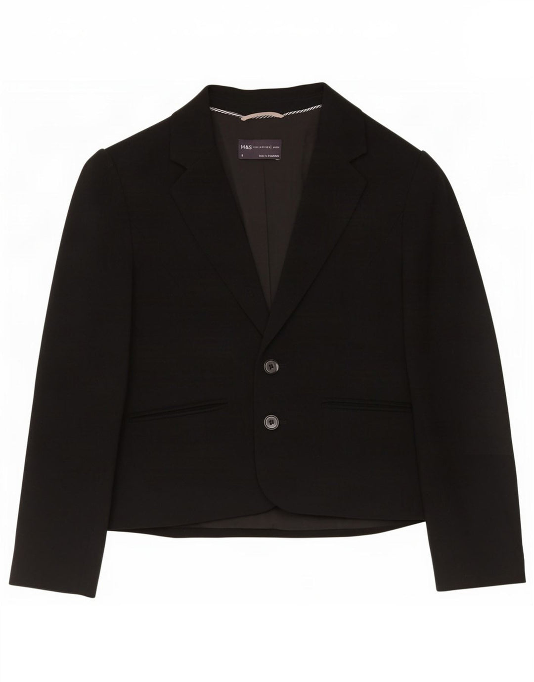 Marks & Spencer Damen 2-Knopf-Blazerjacke UK 6 XS Schwarz Polyester