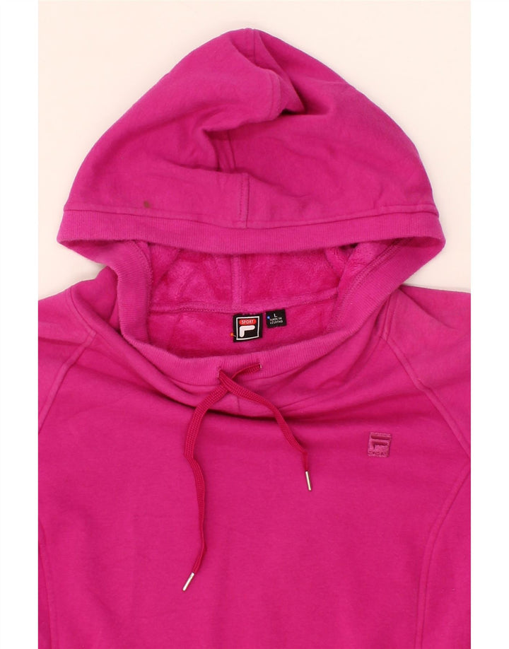 FILA Womens Hoodie Jumper UK 16 Large Pink Vintage Fila and Second-Hand Fila from Messina Hembry 
