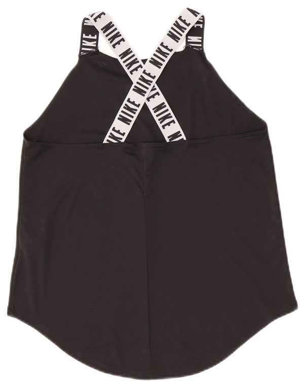 Nike Dri Fit Grafik-Trägershirt für Mädchen, 13–14 Jahre, XL, schwarzes Polyester