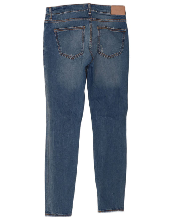 Zara Damen Distressed Skinny Jeans EU 38 Small W28 L27 Blaue Baumwolle