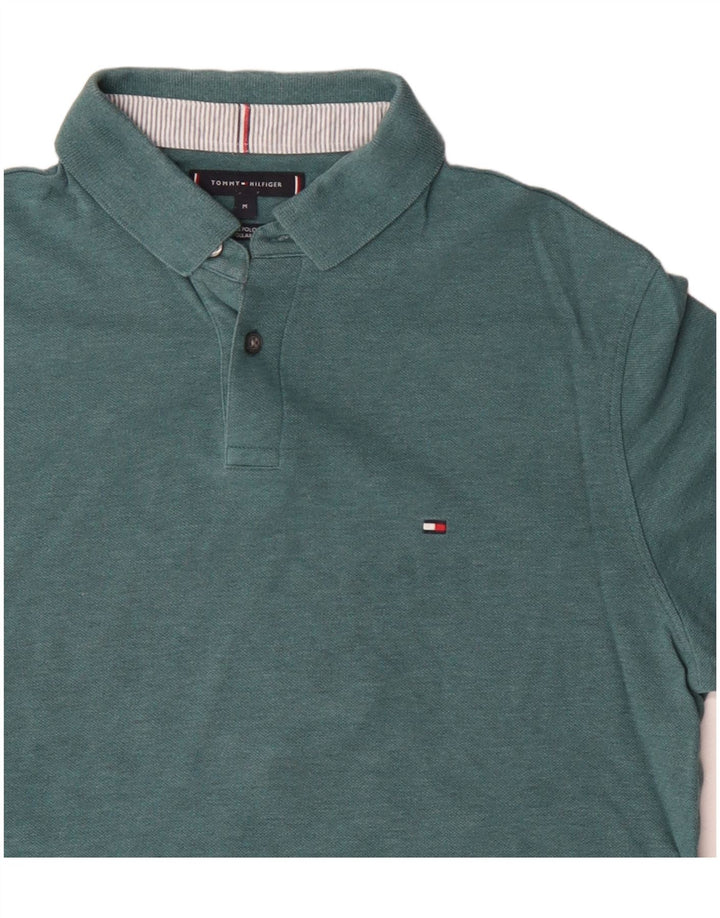 Tommy Hilfiger Herren-Poloshirt aus mittelblauer Baumwolle