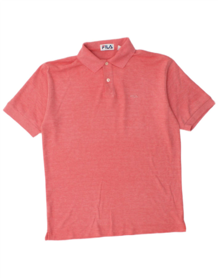 Fila Herren Poloshirt IT 48 Mittelrot gefleckte Baumwolle