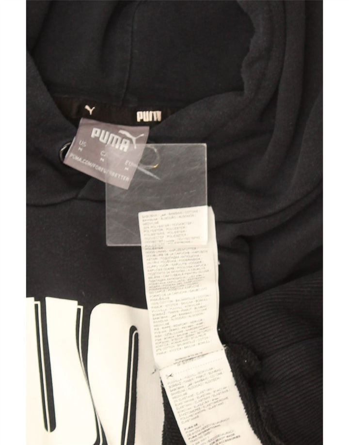 Puma Herren Grafik-Hoodie-Pullover aus mittelschwarzer Baumwolle