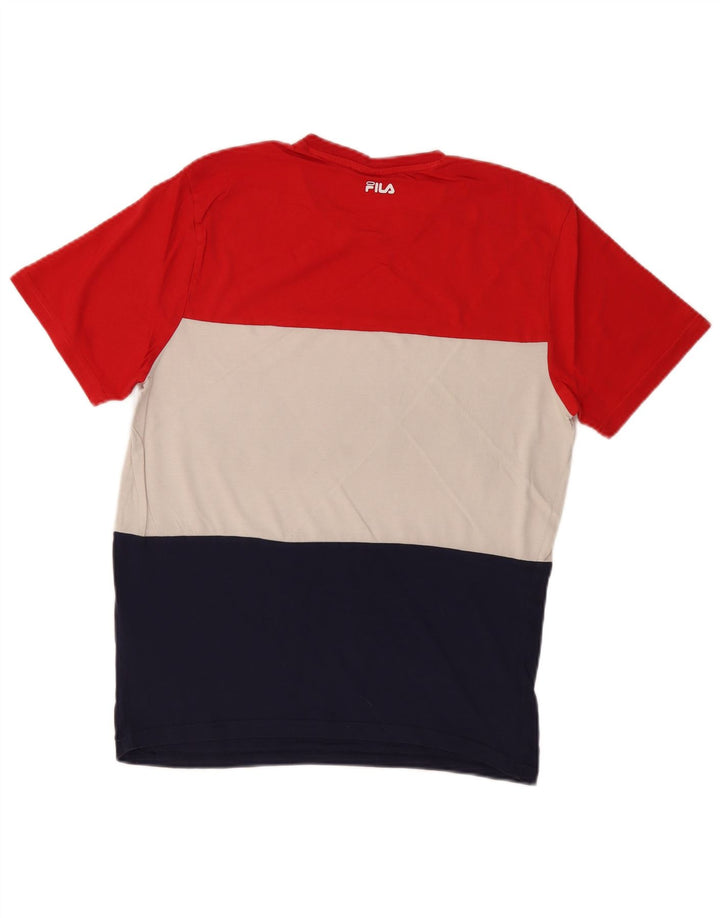 FILA Herren-T-Shirt mit Grafik, mittelgroß, mehrfarbig, Colourblock-Baumwolle