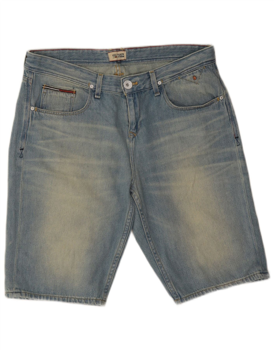 TOMMY HILFIGER Herren Denim Shorts W30 Mittelblaue Baumwolle