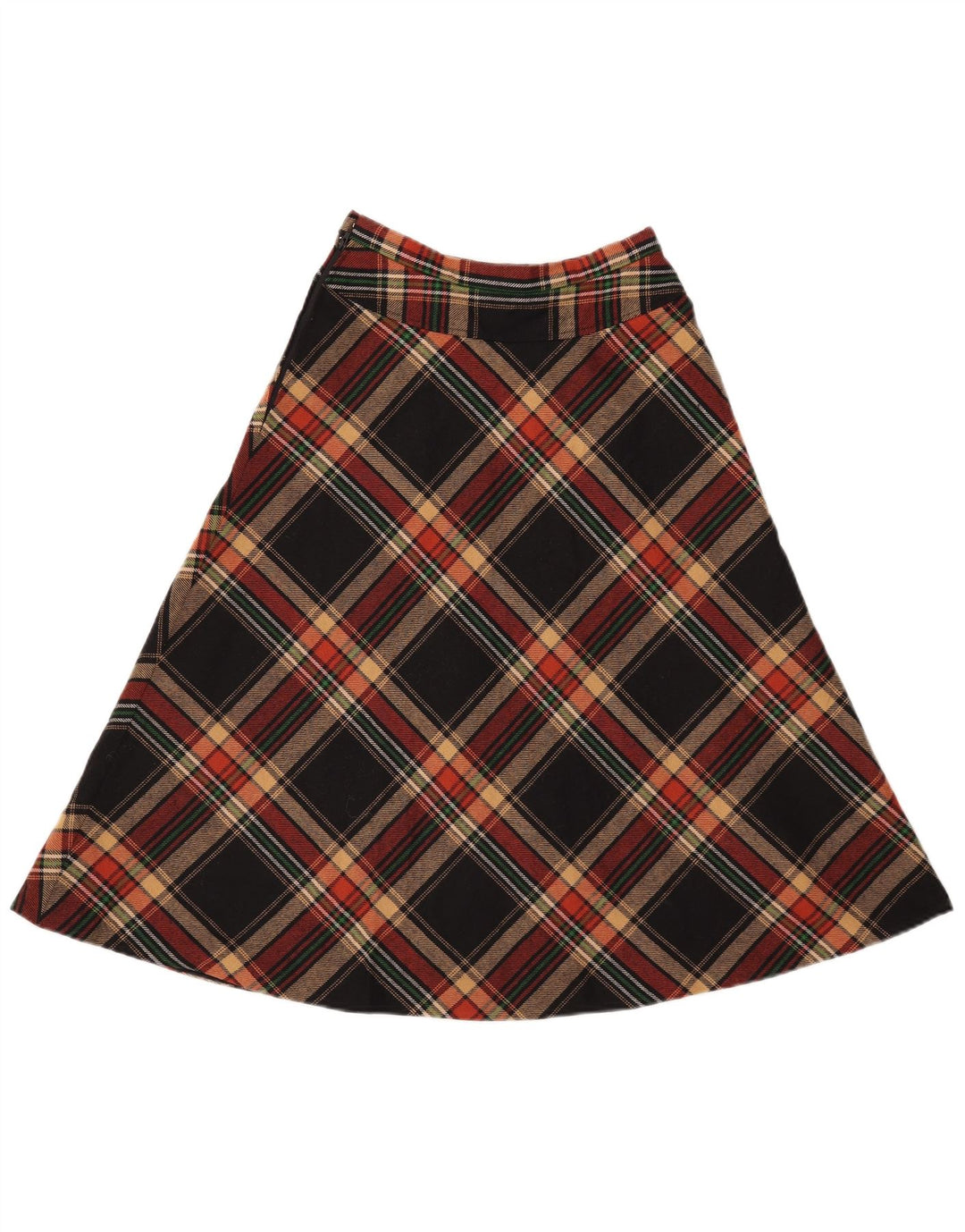 GERARD PASQUIER Damen A-Linienrock W24 XS Schwarz kariertes Polyester