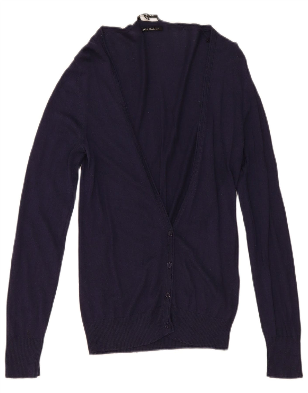 Massimo Dutti Damen-Cardigan-Pullover UK 12 Medium Navy Blue Silk
