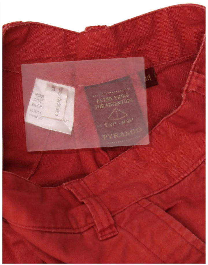 PYRAMID Damen Cargoshorts IT 44 Medium W28 Rote Baumwolle