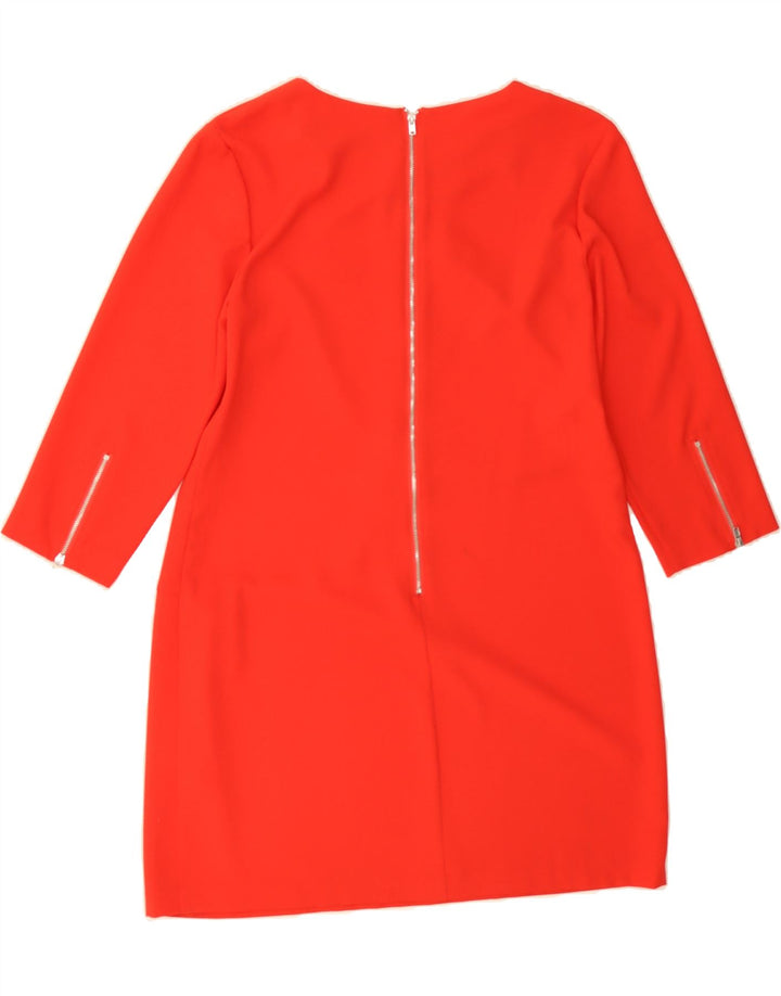 WAREHOUSE Womens 3/4 Sleeve Shift Dress UK 14 Medium  Red Polyester Vintage Warehouse and Second-Hand Warehouse from Messina Hembry 