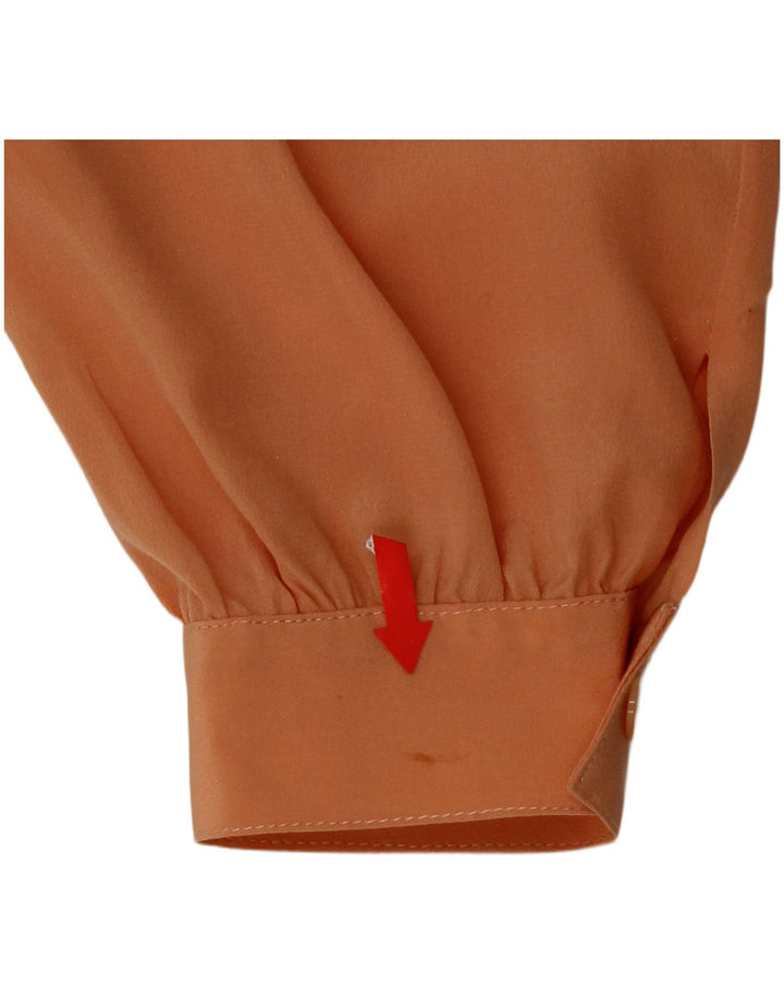 Vintage Damen Hemdbluse UK 12 Medium Orange