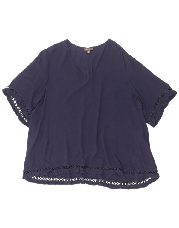 Marks & Spencer Damen Autograph Übergroßes Blusenoberteil UK 18 XL Marineblau