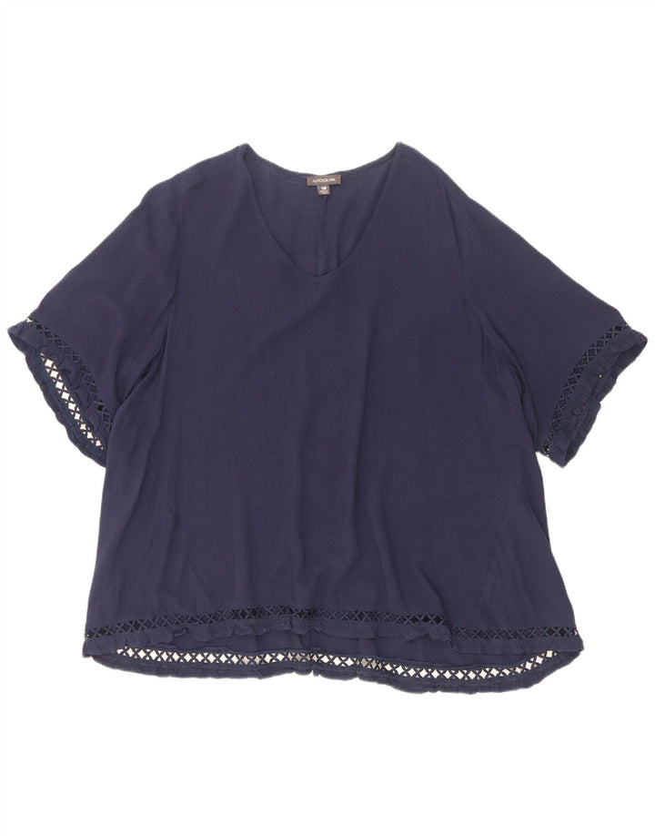 Marks & Spencer Damen Autograph Übergroßes Blusenoberteil UK 18 XL Marineblau