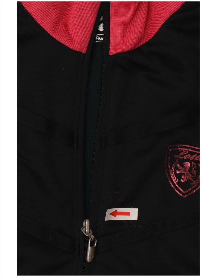 Lotto Damen-Trainingsanzug-Top-Jacke, UK 14, groß, schwarzes Farbblock-Polyester