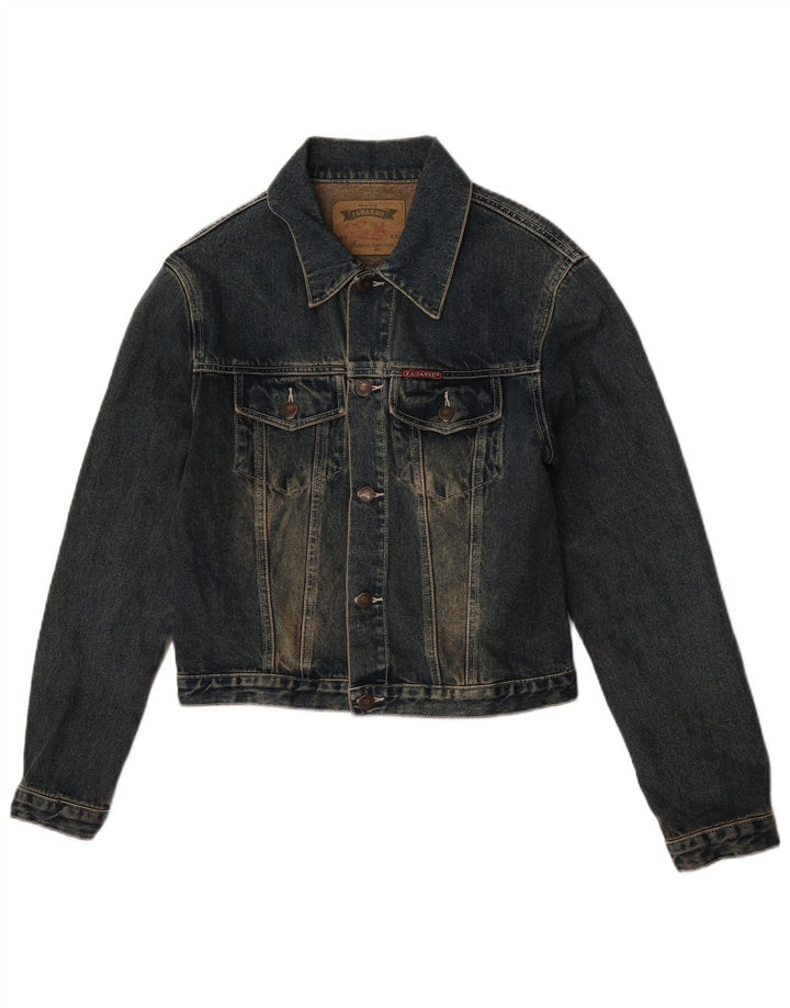 Vintage Damen Jeansjacke UK 14 Medium Navy Blue Baumwolle