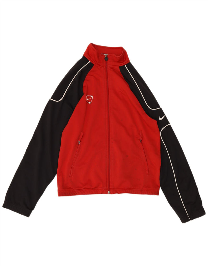 Nike Herren-Trainingsanzugoberteil, UK-Größe 35/37, klein, rotes Farbblock-Polyester