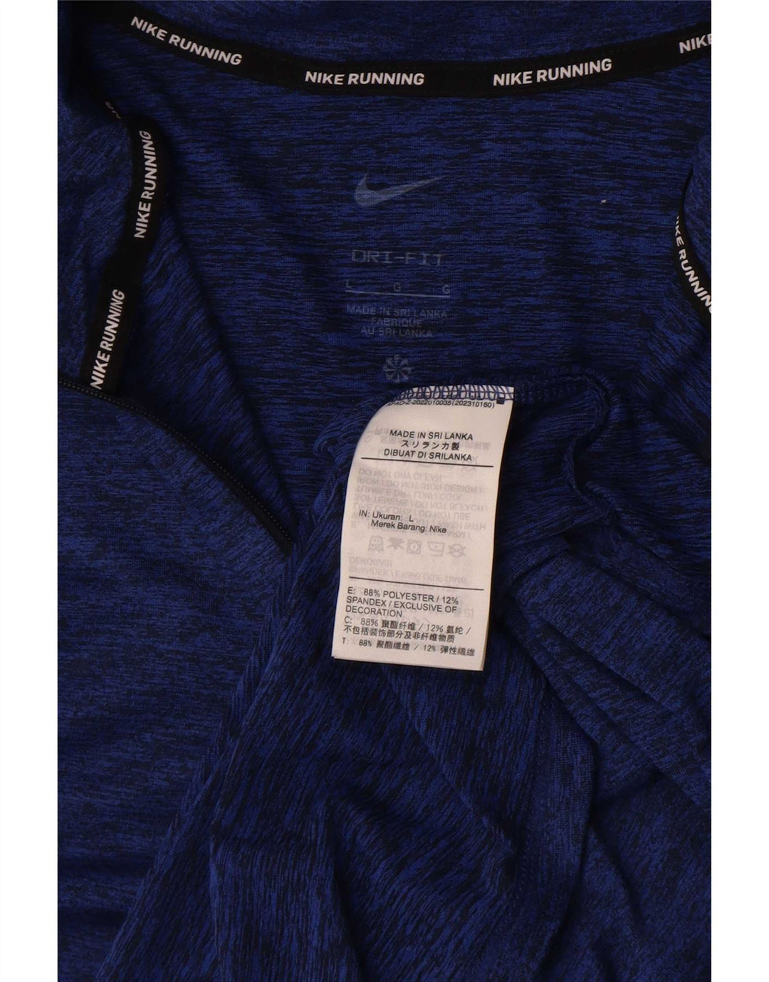 Nike Herren Dri Fit Pullover-Trainingsanzugoberteil mit Reißverschluss, Größe L, Blau meliert