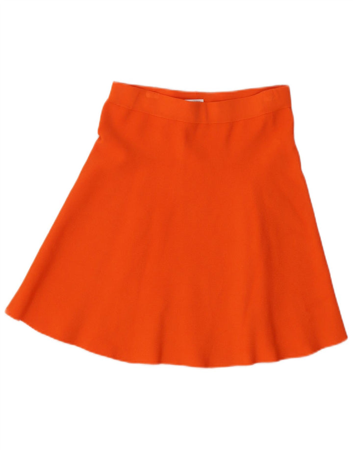 BENETTON Damen A-Linienrock Small W26 Orange Viskose