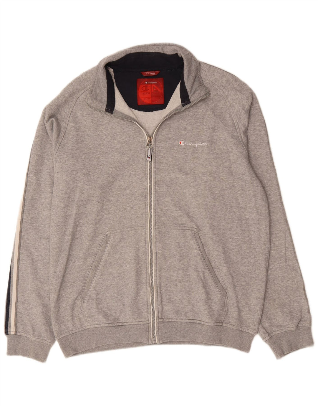 Champion Herren-Trainingsanzug-Top-Jacke XL aus grauer Baumwolle