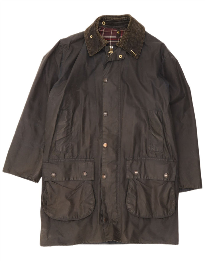 Barbour Herrenjacke aus gewachster Baumwolle, EU 38, mittelschwarz
