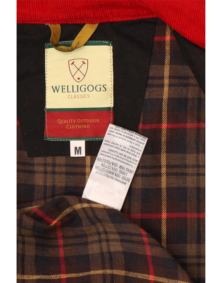 Welligogs Damen-Parka mit Kapuze, gewachst, UK 14, Mittelschwarz, Farbblock