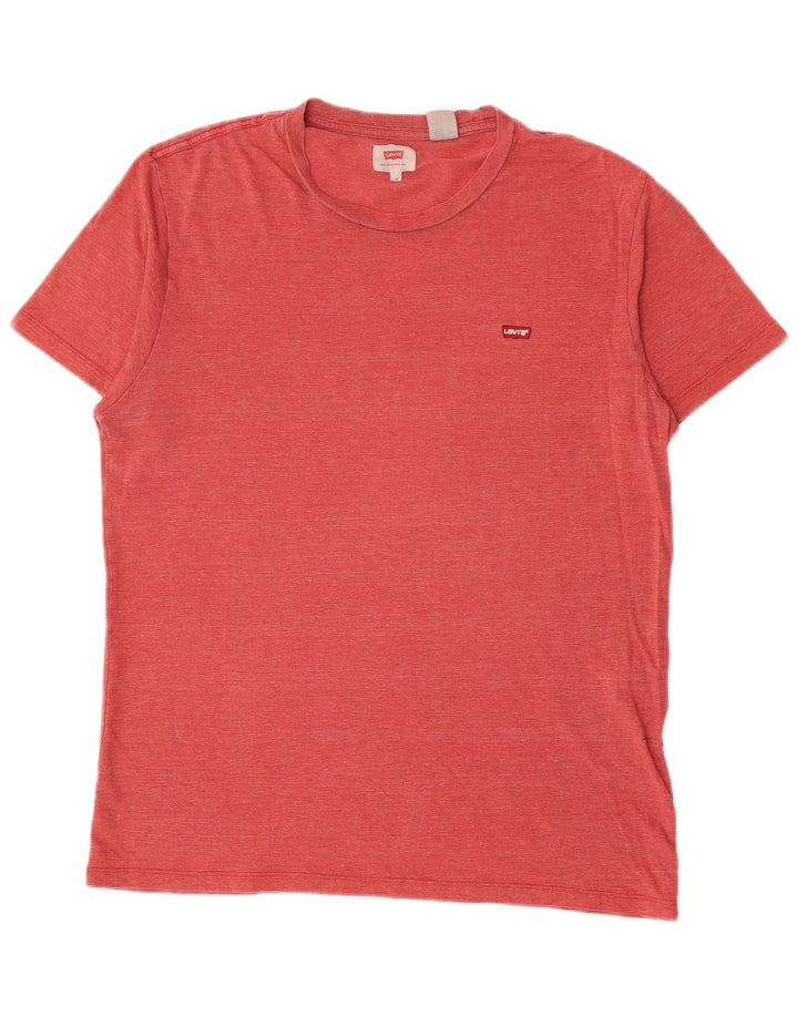 Levi's Herren-T-Shirt-Oberteil aus mittelrot gefleckter Baumwolle