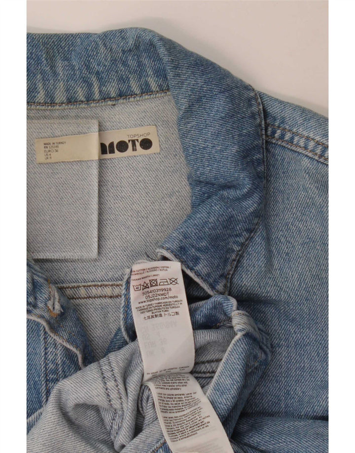 Topshop Damen Jeansjacke UK 8 Small Blaue Baumwolle