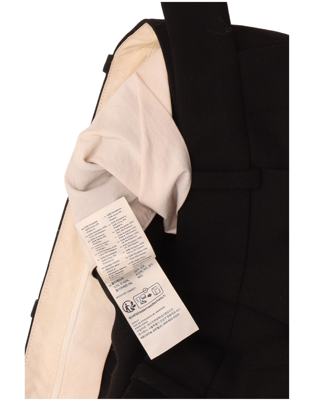 Vintage Damen gerade Anzughose EU 38 Medium W28 L30 Schwarz Polyester