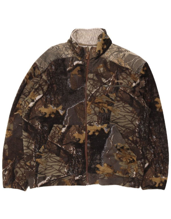 Univers Herren-Fleecejacke UK 42 XL Mehrfarbiges Camouflage-Polyester